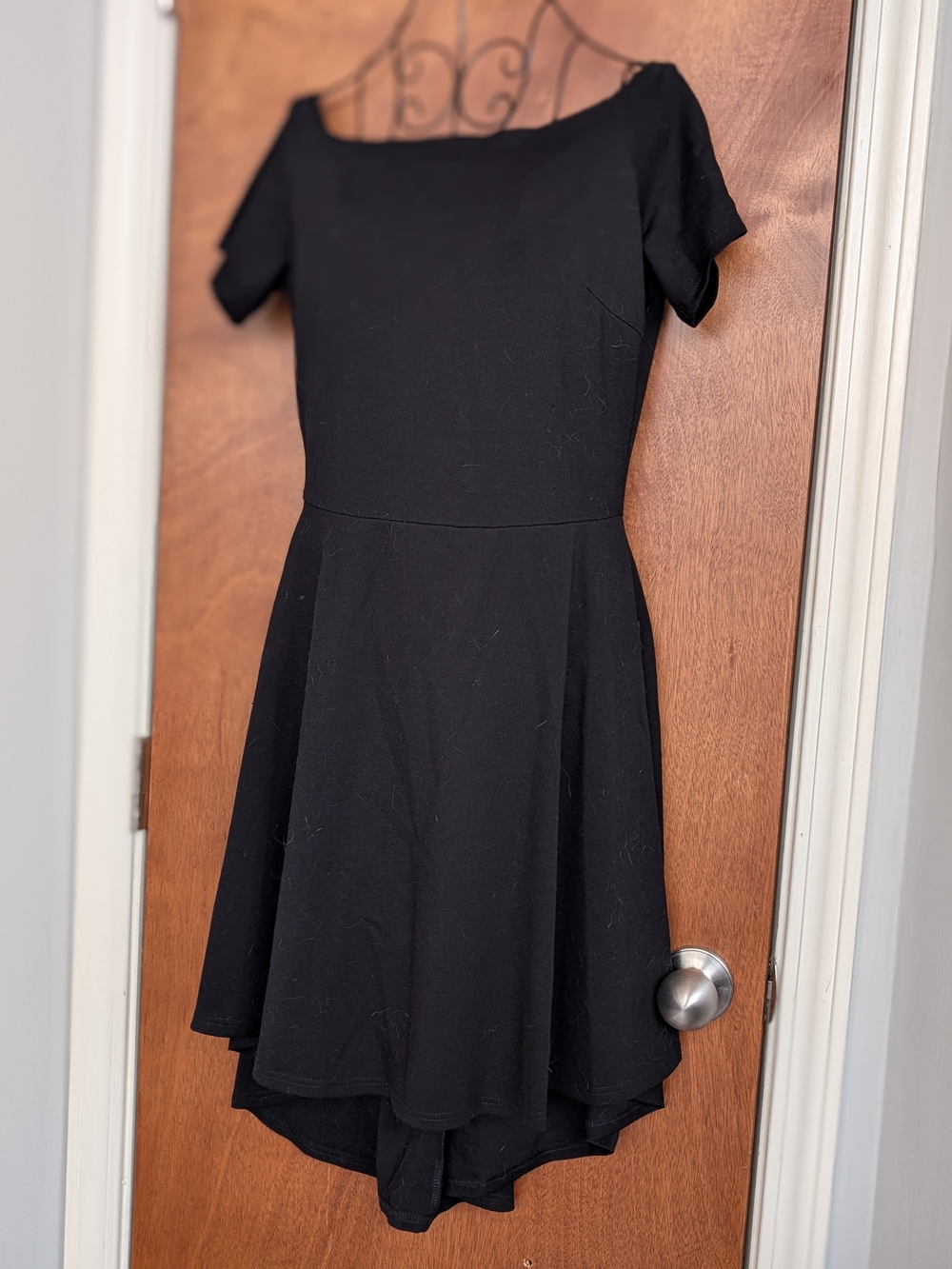NWT Sarin Mathews Black High-Low Skater Dress Off Shoulder M